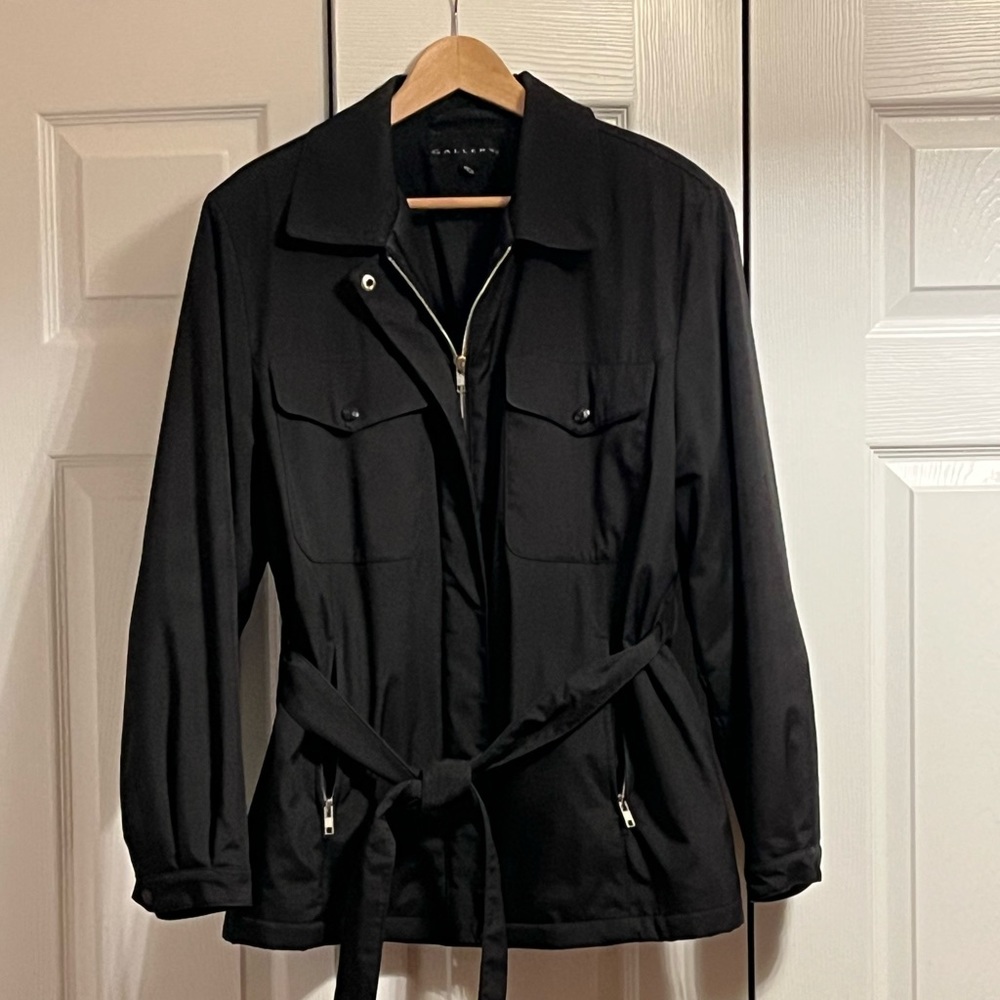 Black Belted Fall Womens Jacket - XL